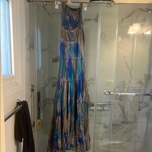 Urban Behavior Blue and Brown Tie-Dye Dress